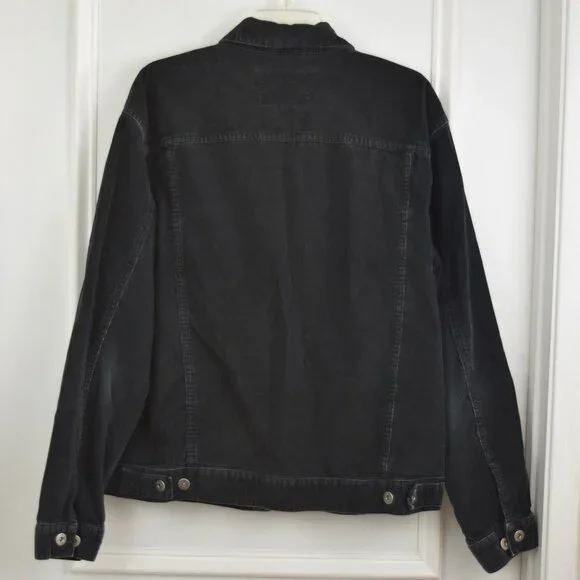 Canyon River Blues Corduroy Jacket Men Large Button Up Black Casual Cozy Outdoor - Picture 2 of 12